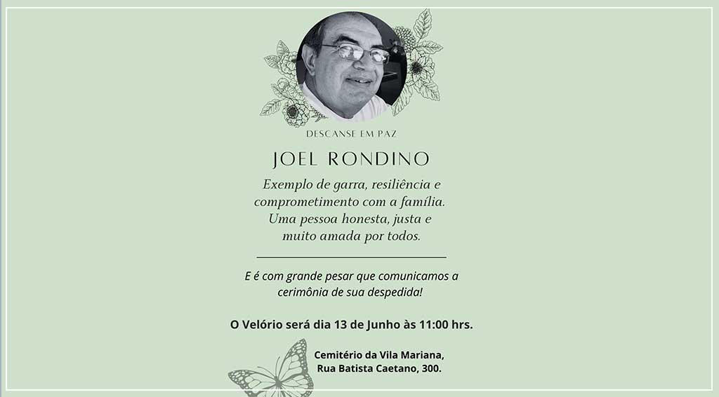 Nota de Falecimento: Joel Rondino