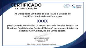 Certificado de Presença - Seminário com Ciro Gomes