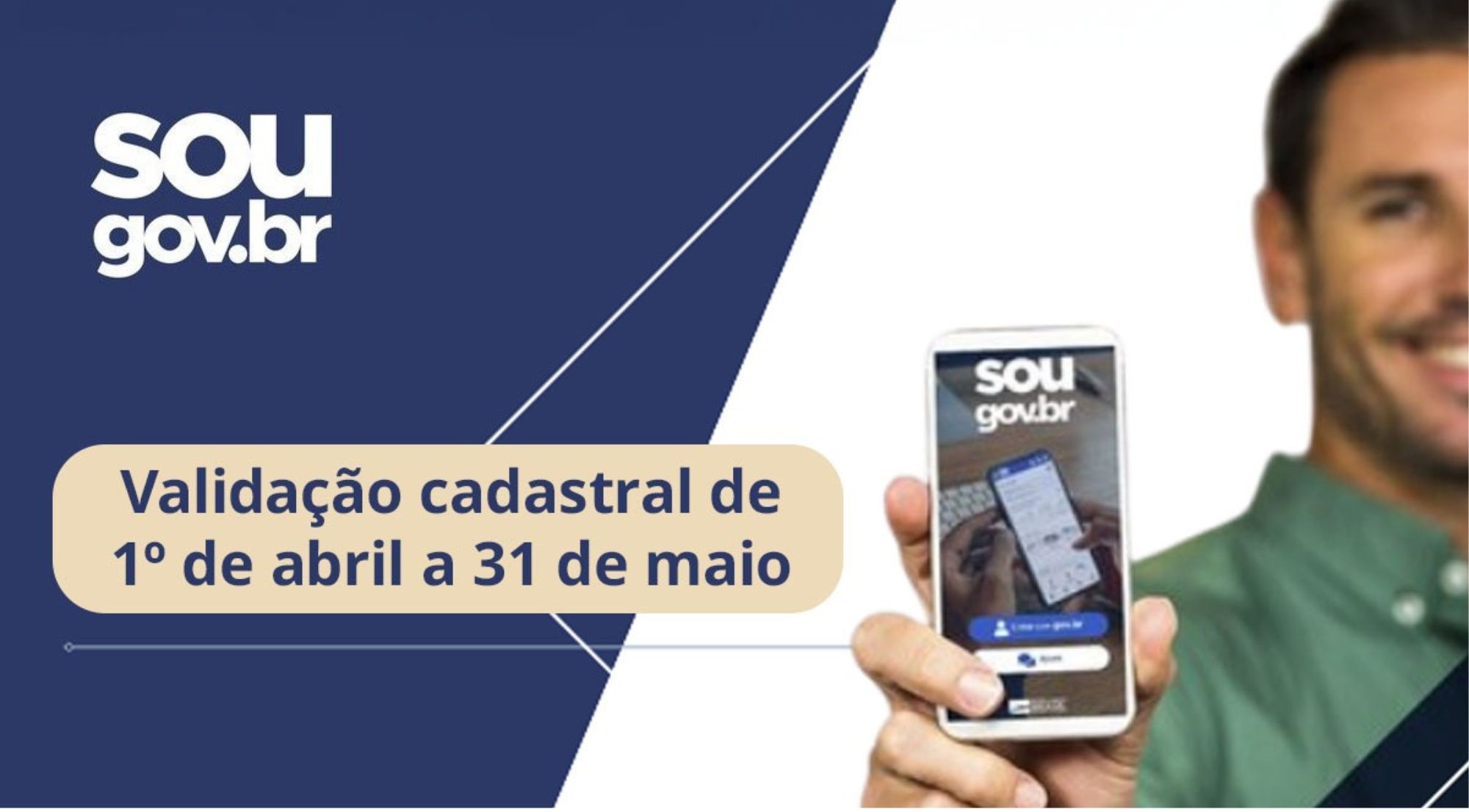 Prazo para validação cadastral no SouGov.br segue até 31 de maio